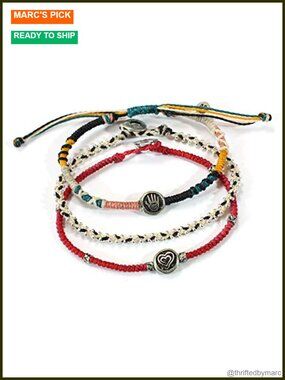 Wakami Handmade Woven Beaded Bracelet Stack Set for Women Adjustable